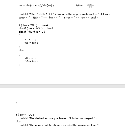 Problem 06 Regula-Falsi method. Question 54: Write a C++ program to find