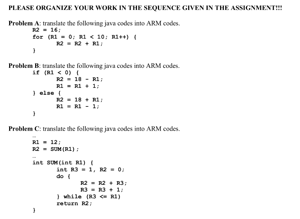 PLEASE ORGANIZE YOUR WORK IN THE SEQUENCE GIVEN IN THE ASSIGNMENT!!!
