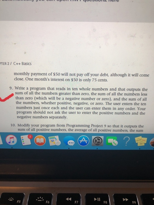 C++ write a program that reads in ten whole numbers... #9