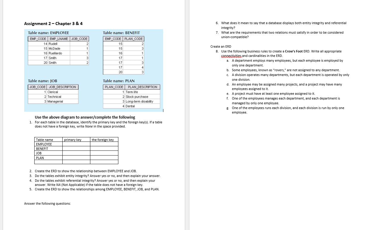  Assignment 2 - Chapter 3 & 4 6. What does it