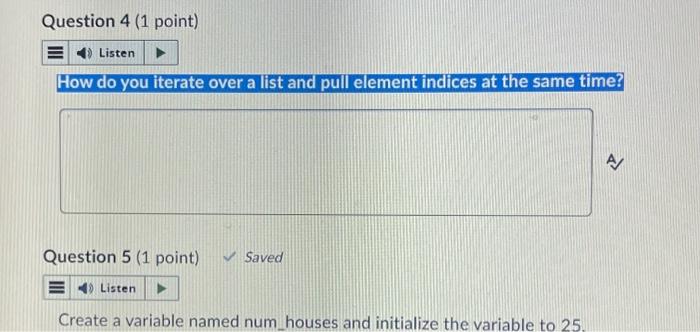  How do you iterate over a list and pull element indices