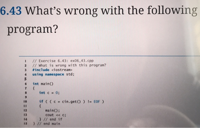  6.43 What's wrong with the following program? 1Exercise 6.43: ex06 43.cpp