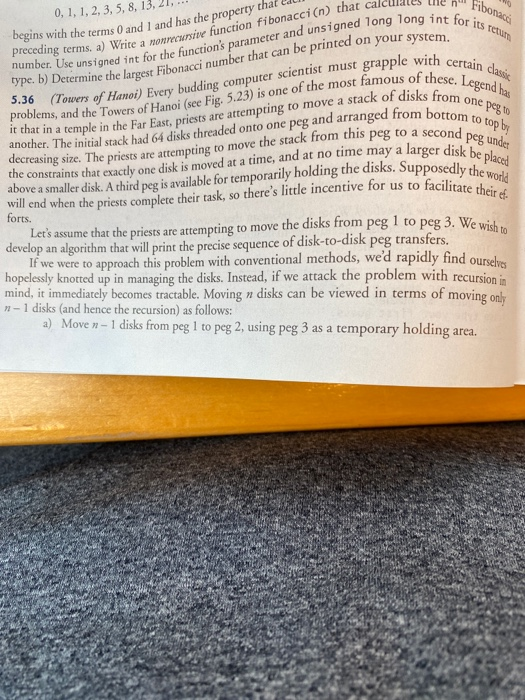  write in c programming language . question 5.36 Fibonaco for its