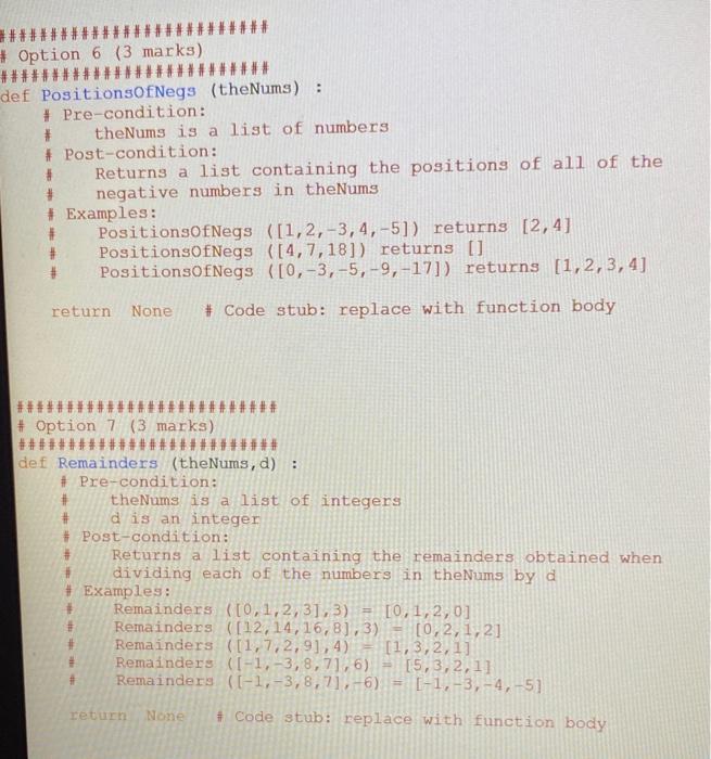 the function's parameters and its return value * The function must return
