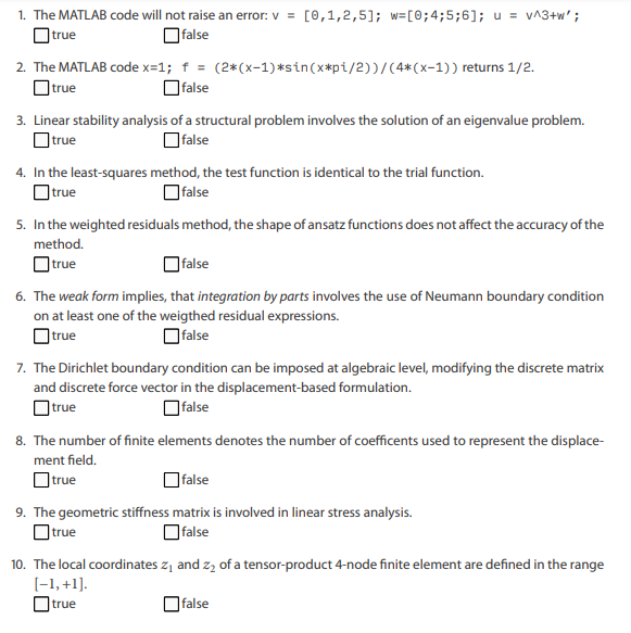  1. The MATLAB code will not raise an error: v =