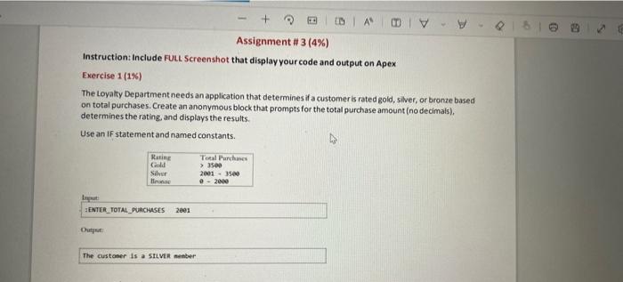  Instruction: Include FULL Screenshot that display your code and output on