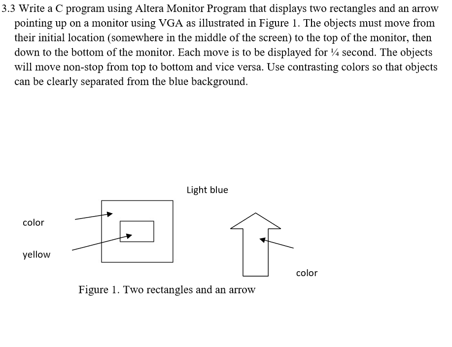  3.3 Write a C program using Altera Monitor Program that displays