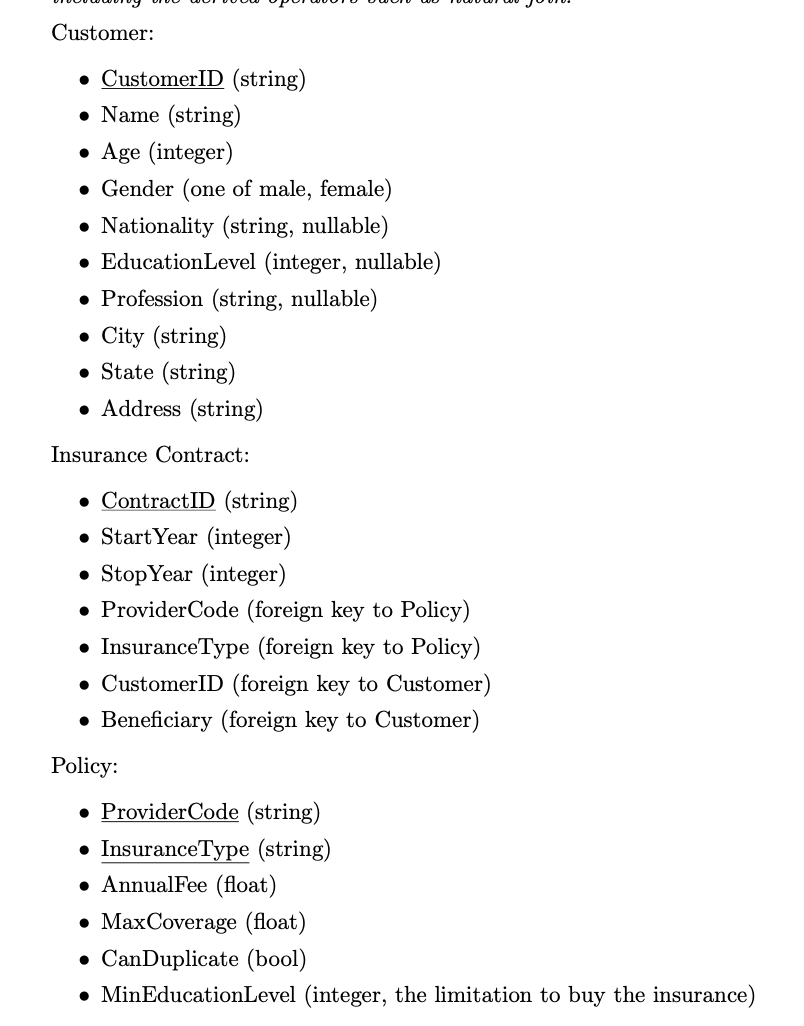 Please use insurance database below with 3 relations to answer questions. 1.