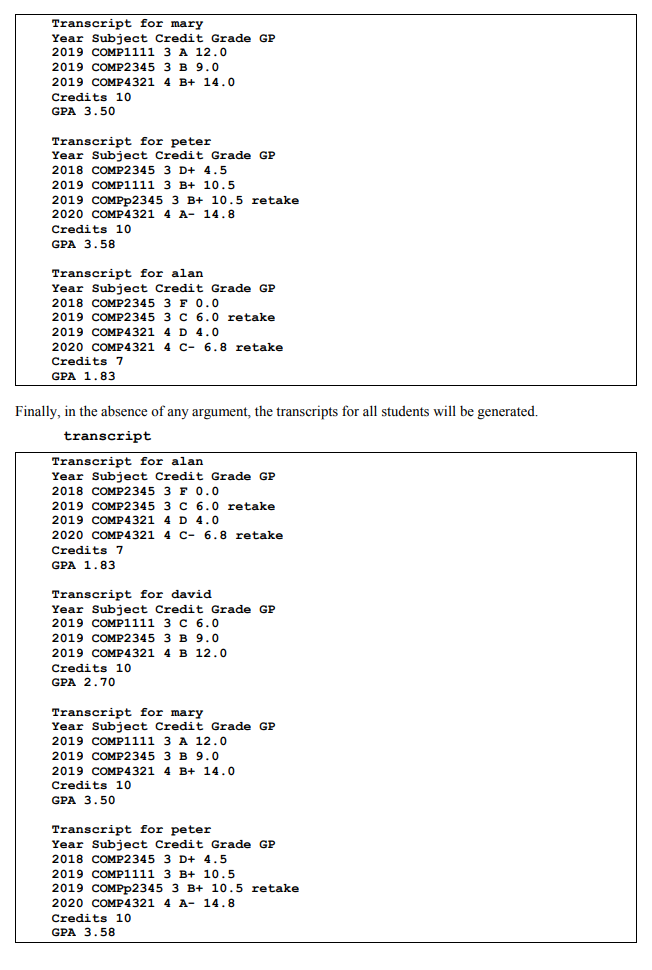 correct lab1C.c to print out the grade and print out also the