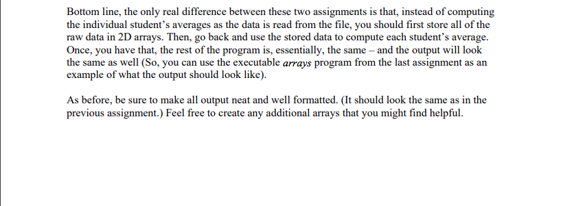 prints student details void printResults(int sid[], double avg[], char grades[], int cnt)