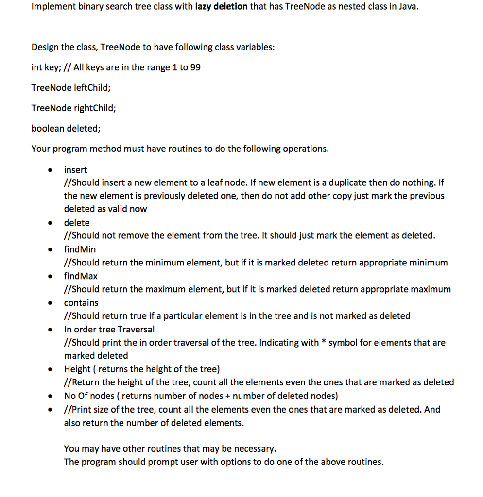 Sample Run: Binary Search Trees 1. Insert 2. Delete 3. Find Max