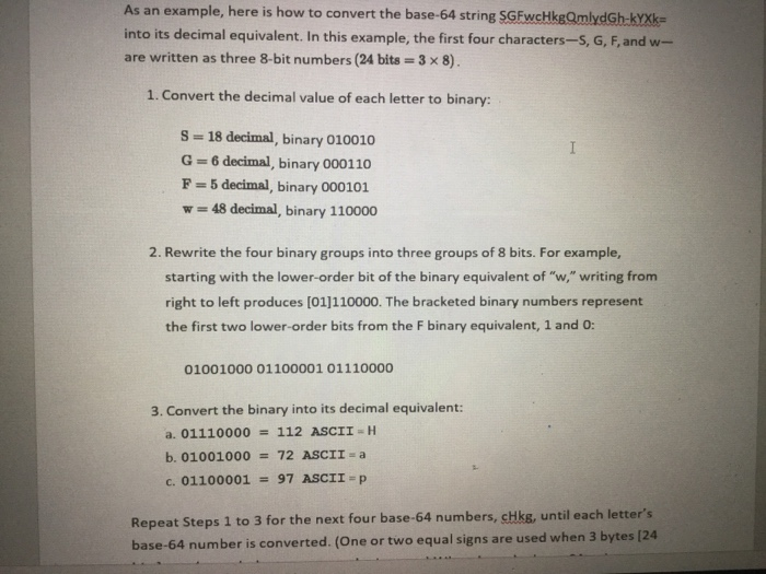  As an example, here is how to convert the base 64
