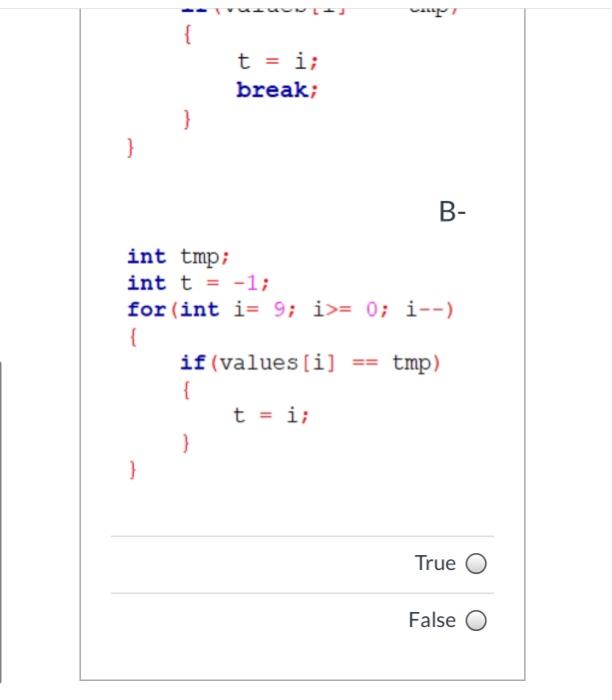 named "values", the following two code segments will result in the same