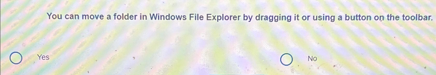  You can move a folder in Windows File Explorer by dragging