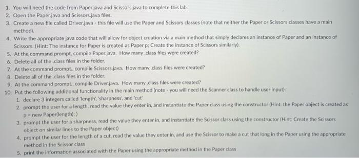 Object References Using Objects Basic Class Structure Instance Variables Instructions Create a