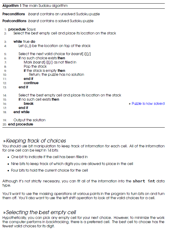 March 2, 2018 Develop and Implement a stack-based Sudoku puzzle solver. Detals