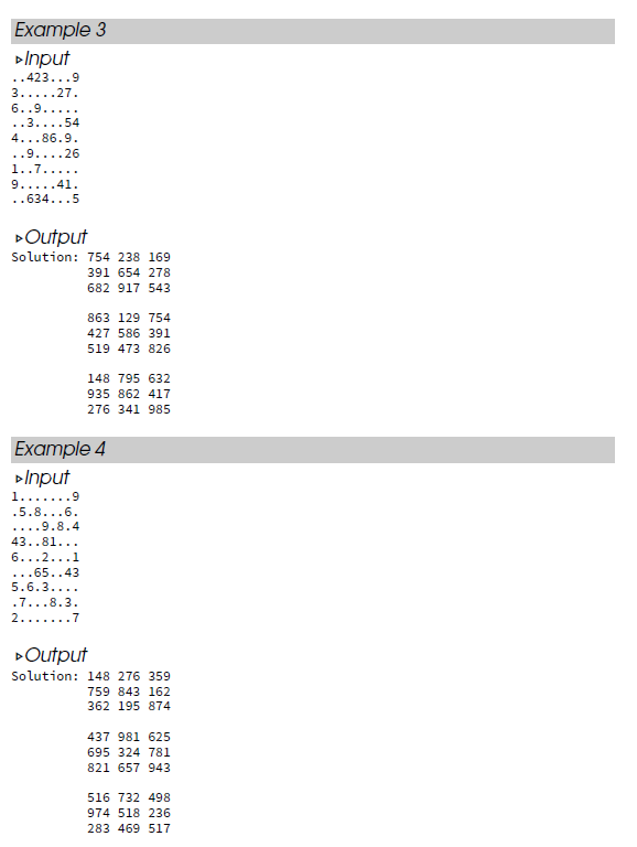 numbers and others are blank. When solved, each row must have all
