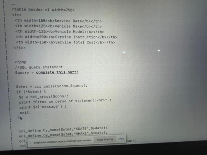 we wish to develop a php based web page which shows services