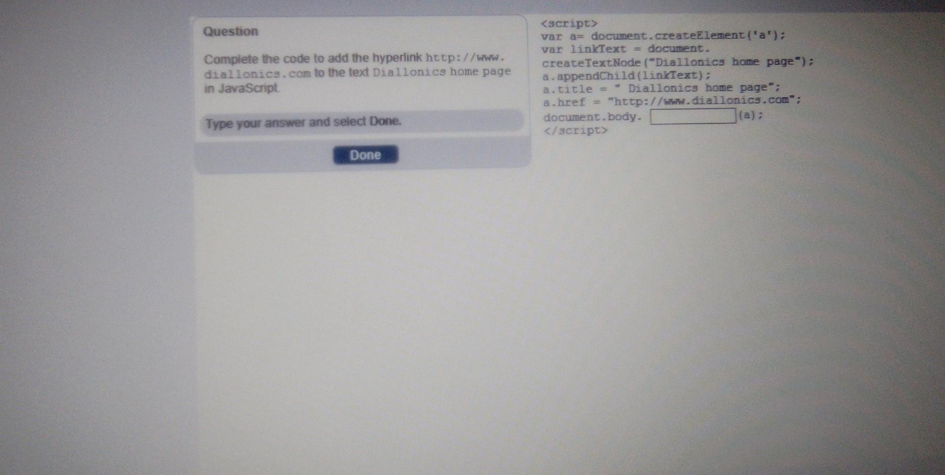 variable myNewVar, write the code that will return the variable's type. Type