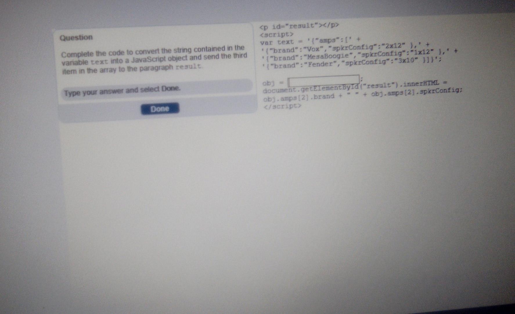 Complete the code to convert the string contained in the var text