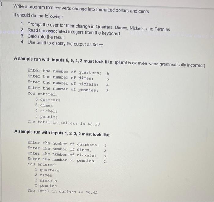  Please use Java, Thank you.3-3 Write a program that converts change