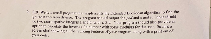use c++ or matlab 9. [TOJ Write a small program that implements