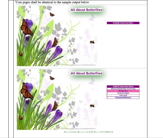 HTML, CSS & JS You are given an incomplete multi-page website about