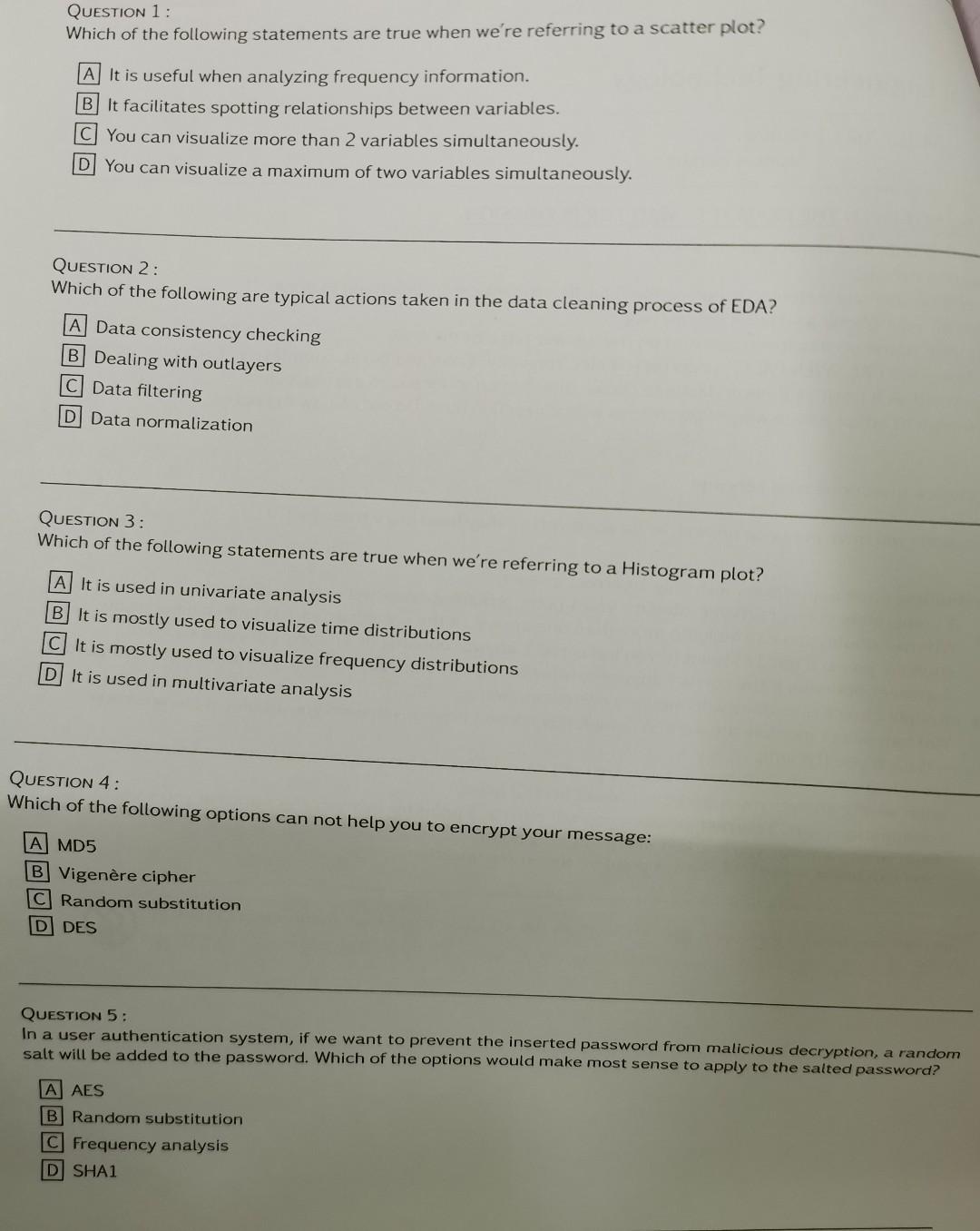 [Information management][Data processing] Multiple choices ( 1 is correct each) please shortly