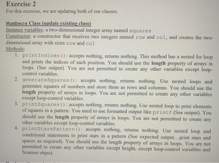 2: In that project, create two classes named Numbers and Numbers Test.