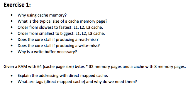  Why using cache memory? What is the typical size of a