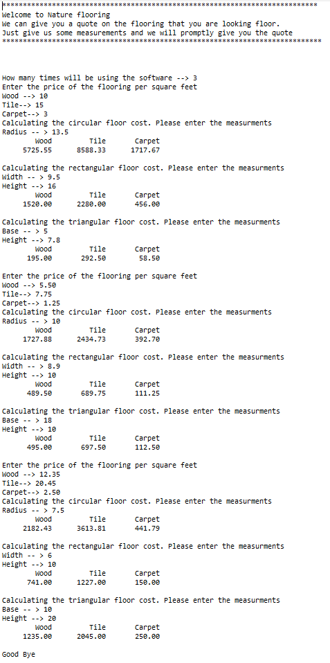 Question: You are to write a java program that calculates the cost
