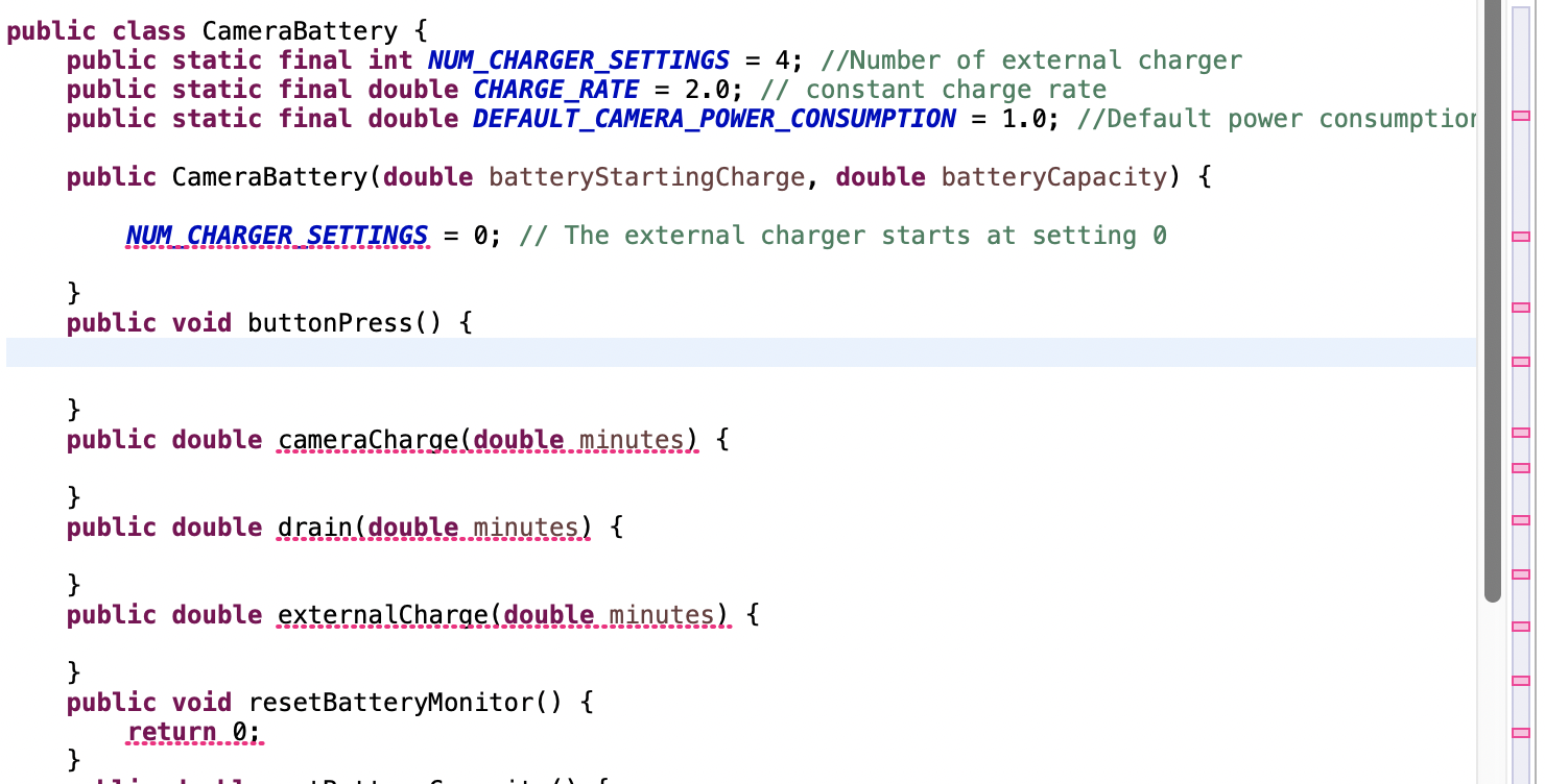 the java program if I have the settings: how I can finish