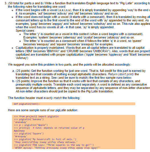 In Python 3 Write a function that translates English language text to