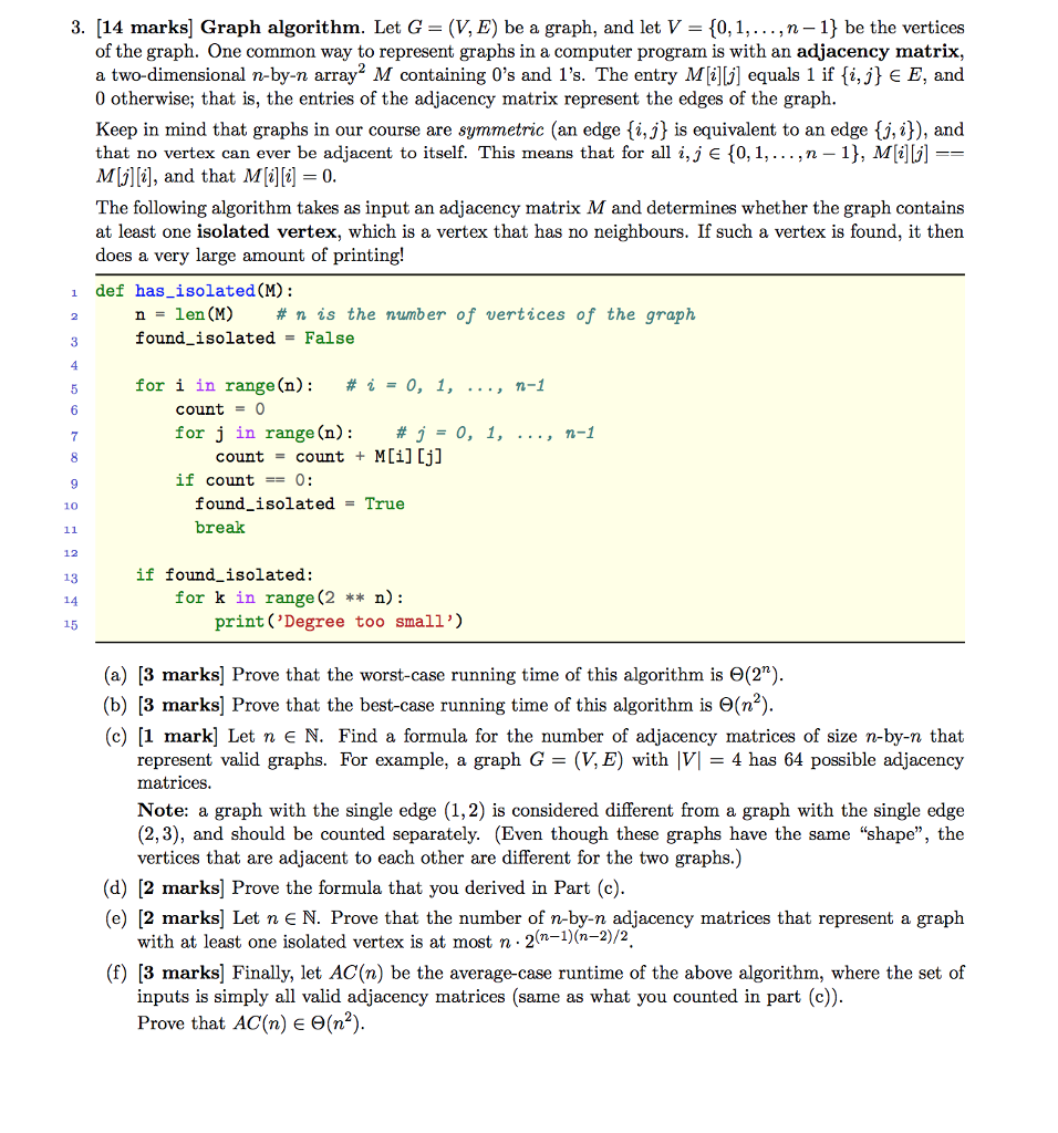 A full proof would be helpful! Thank you 3. [14 marks] Graph