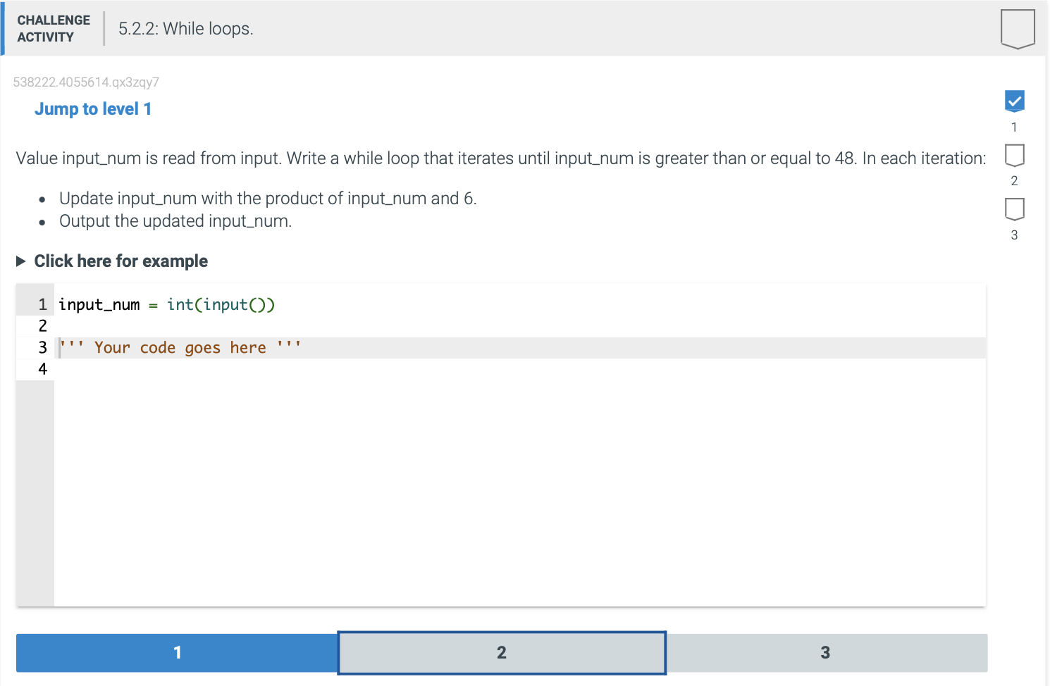  Jump to level 1 Value input_num is read from input. Write