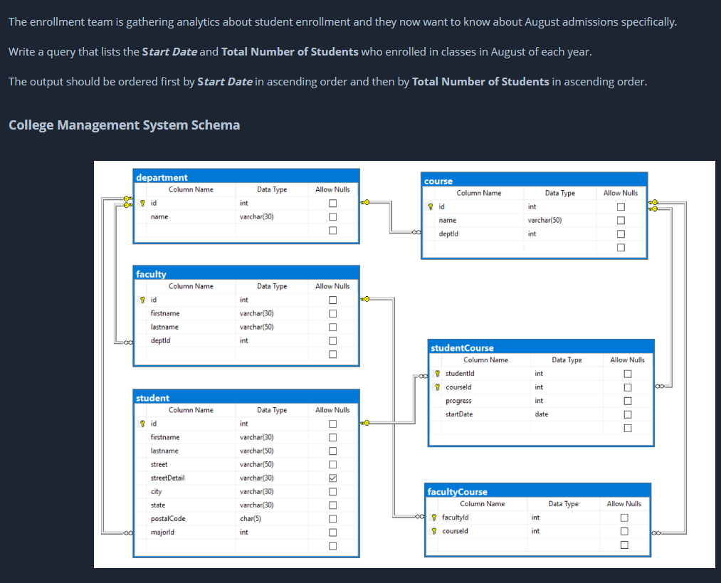 *MySQL* Please. Not sure what I am doing wrong. The enrollment team