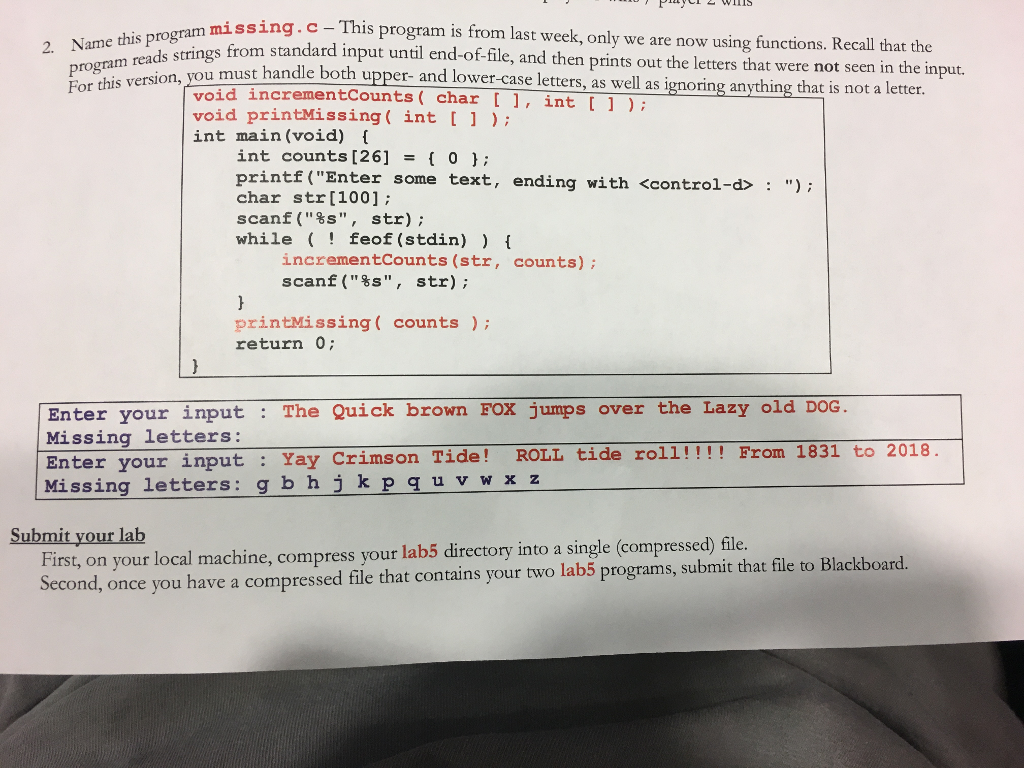 Need help with writing this program in C. Please use functions. sing.c-This