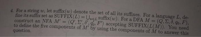 for a DFA m construct an NFA m 4. For a string