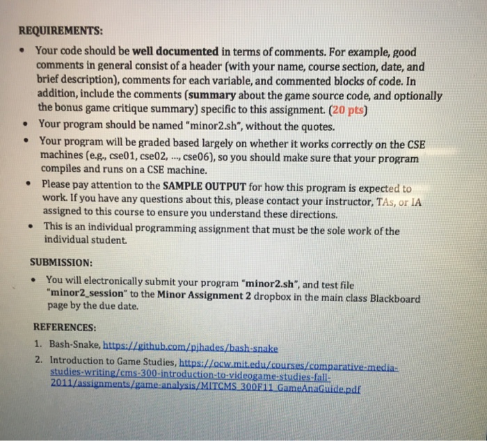 Github repository into your Minor2" directory o git clone https://github.com/pihades/bash-snake.git Create a