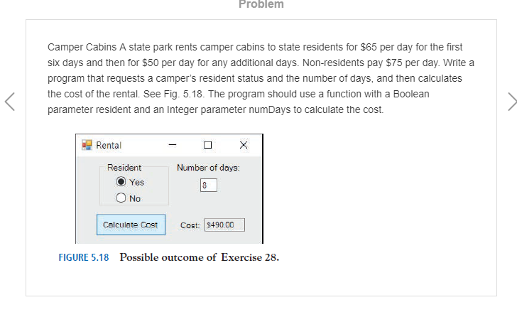 Vb problem Problem Camper Cabins A state park rents camper cabins to