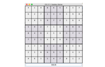 using recursive backtracking. Here are the requirements: Program will read the sudoku