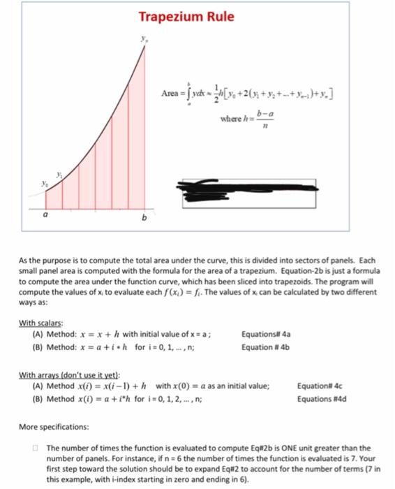 numerically the integral: 1 = Sl= Vx 1 dx Equation-1 1 Make