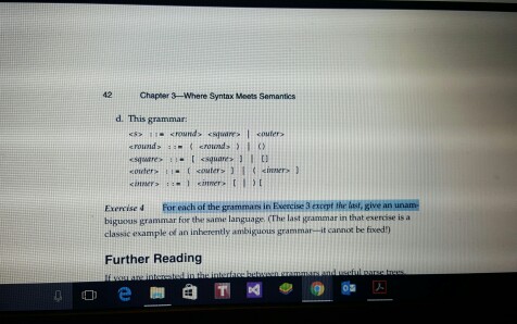  42 Chapter 3- Where syntax Meets Semantics d. This grammar: 