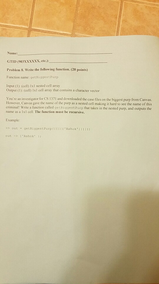  please this is a matlab problem. Only matlab is allowed Name: