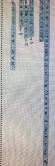  This is for java eclipse Given a string, compute recursively (no
