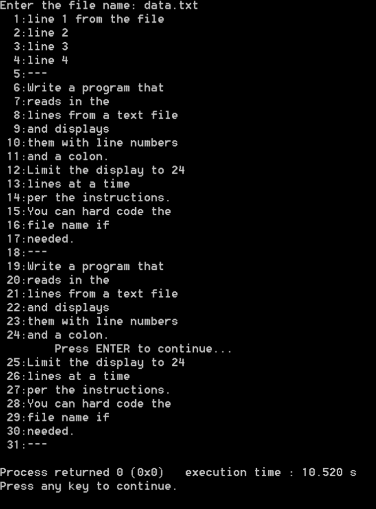 USING C++: Write a program that reads in the lines from a