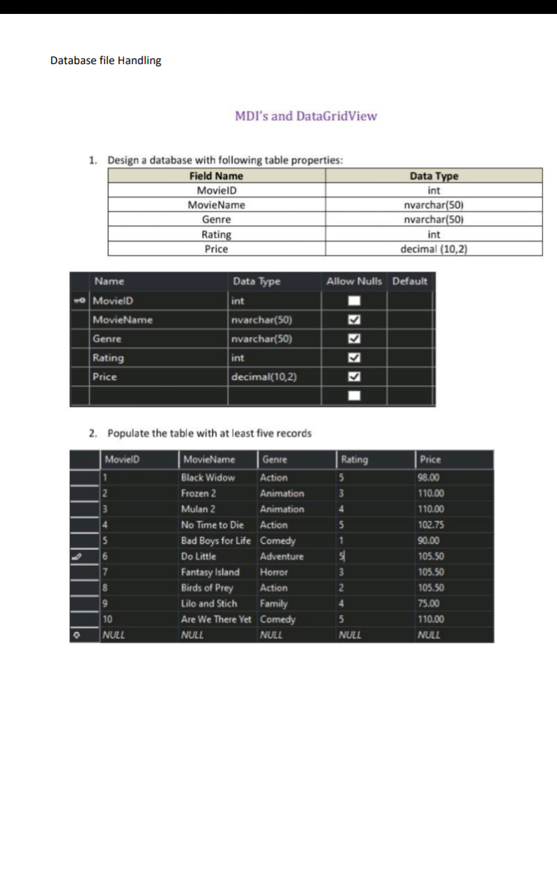 Create SQL Server Database Project With Visual Studio FOLLOWING THE INSTRUCTION BELOW.