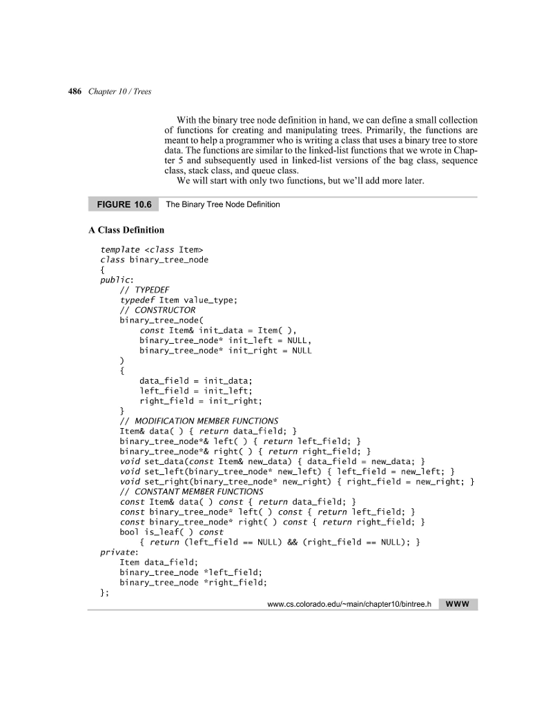 Using the binary_tree_node from textbook, write a function to meet the following