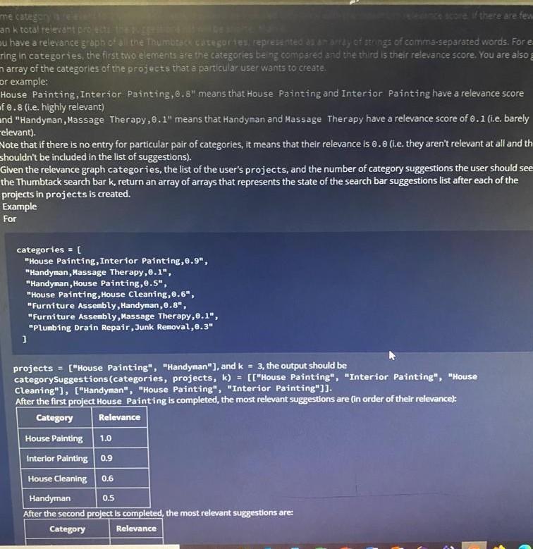 user is completed, the Thumbtack search bar updates to display the k
