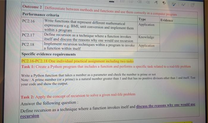  il Outcome 2 Differentiate between methods and functions and use them